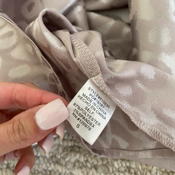 Leopard Satin One Shoulder Top - Picture 4 of 4